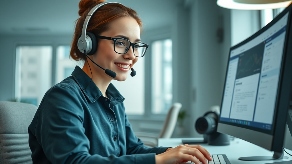 Empathetic customer service agent professionally responding to negative online feedback to protect reputation